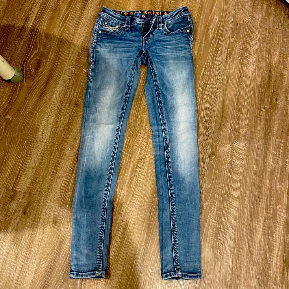 Rock Revival Vivian Cuffed Skinny Jeans, Size 24